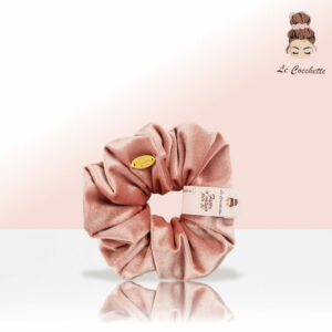 scrunchie velvet rosa cipria